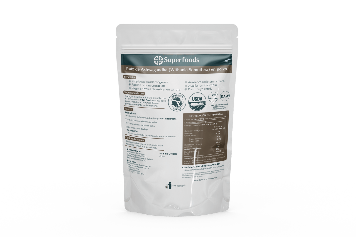 Ashwagandha Orgánica 100 gr